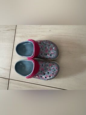 Kids Floral Clog with Pink Strap